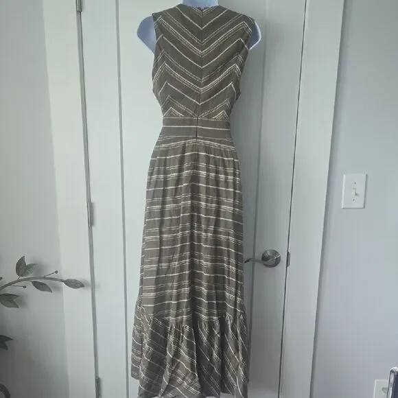 NEW Calvin Klein Gray and Green Sleeveless V-Neck Maxi Sundress - Picture 5 of 5